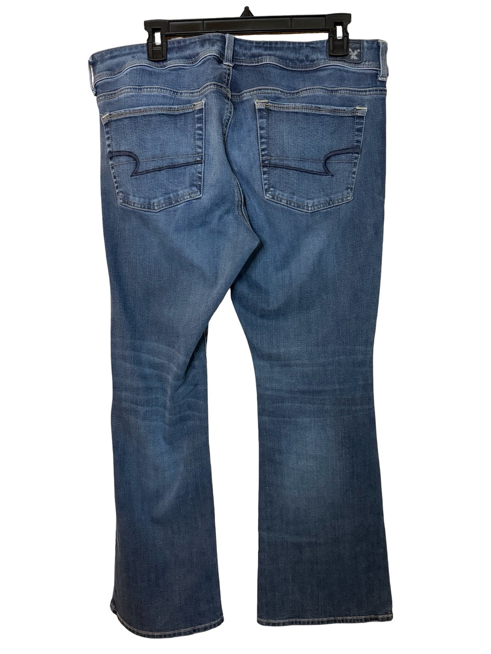 American Eagle Outfitters Dark Blue Boot Kick Stretch Jeans Sz 14 Short - Picture 3 of 5